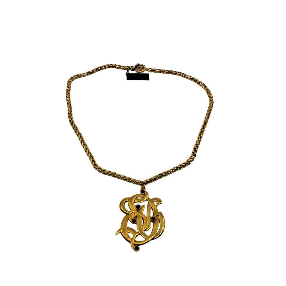 A8 Auth Vintage ATALANTE 18k Gold Plated Pendant Necklace